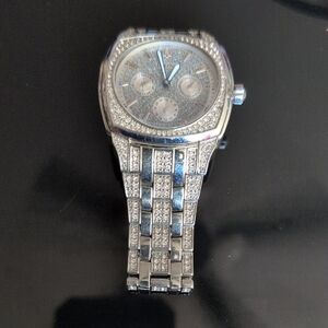Silver Diamond-Accented Watch